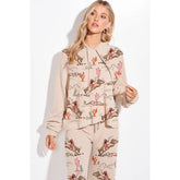 Desert Cowgirl Print Tan Hoodie Loungewear Set